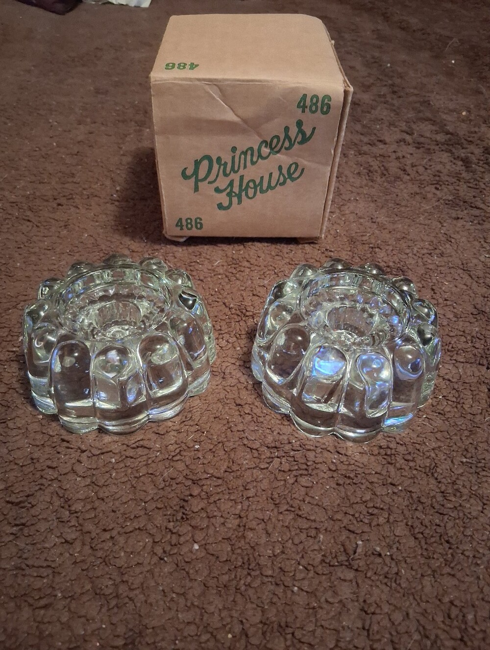 Princess House Cyrstal Candle Holders Pair